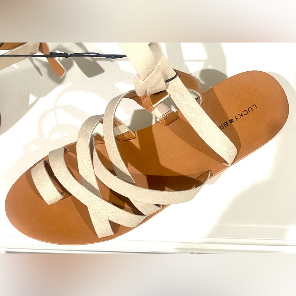 Lucky Brand Heysel beige cork wedge sandals size US 11R and EUR 42.5 man made - Picture 4 of 5